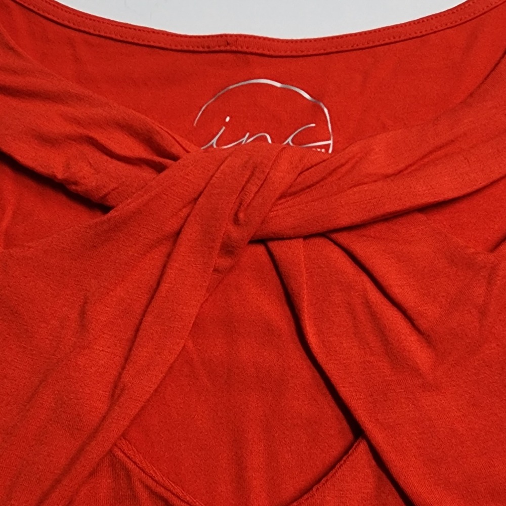 INC International Concepts Loving Red Twist Neck Keyhole Sleeveless Top Sz L NWT - Picture 3 of 9
